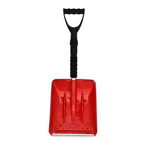 Pelle à neige en plastique rouge amovible avec poignée ergonomique en D pour l'hiver