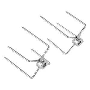 Tragbares Edelstahl Elektrisch BBQ Grill Automatisches Rotisserie Kit Abnehmbar Grillrost Außenbereich Camping Kochen Zubehör