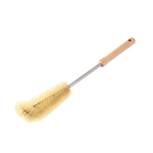 Langstielige Flaschenbürste mit Holzgriff für die gründliche Reinigung in der Küche