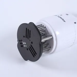 Vista di dettaglio dello strumento batticarne con aghi in acciaio inossidabile, gadget da cucina.