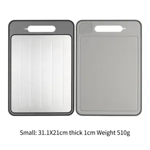 Double-Sided Thawing Cutting Board With Sharpener And Garlic Grinder Rapid Defrosting Tray Kitchen Plastic Chopping Board