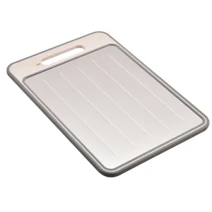 Multi-functional double-sided aluminum alloy thawing tray and cutting board for household kitchen use