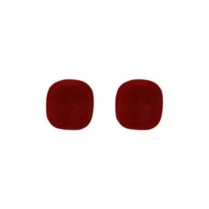 Elegant dark red flocked square stud earrings for stylish autumn and winter outfits