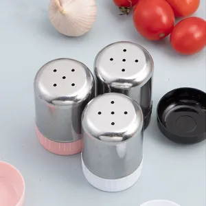 Pot à Épices en Acier Inoxydable Distributeur de Poivre Flacon à Condiments Polyvalent Saupoudreur pour Cuisine Barbecue Camping Shaker