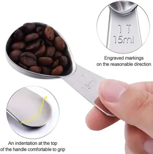 Cuillère doseuse professionnelle en acier inox 304 pour café avec gravure de 15 ml