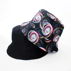 Chapeau bob réversible imprimé numérique pour hommes et femmes, chapeau de soleil élégant.