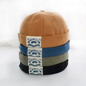 Herren Retro Docker Cap Muetze haarlinse Seemannsmuetze Hip Hop Baumwolle Streetwear