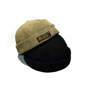 Retro vintage corduroy landlord docker hats in khaki and black color for men and women