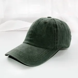 Washed vintage solid color baseball cap, retro casual cotton hat for daily wear.