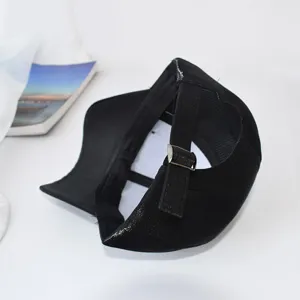 Classic black baseball cap with adjustable metal buckle strap, sleek and versatile design.