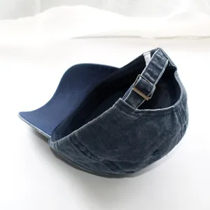 Vintage washed denim baseball cap for men and women, retro casual adjustable dad hat.