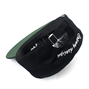 Schwarze Flat Brim Baseballcap mit grünem Schirm verstellbare Schnalle lässiger Street Hat
