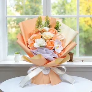 Artificial soap flower bouquet rose carnation gift for teacher day graduation valentine