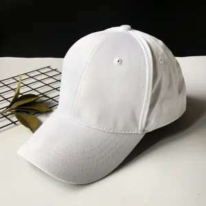 High-quality classic white cotton baseball cap featuring detailed stitching and fabric texture