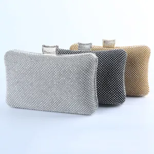 Elegant rhinestone evening clutch bag sparkling crystal handbag for women wedding party prom