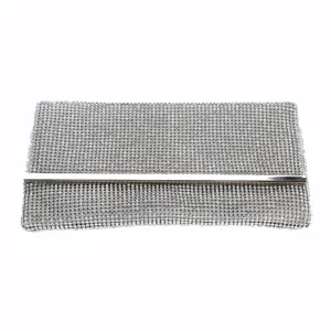 Sparkling rhinestone evening clutch bag for women, elegant envelope purse for party prom.