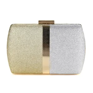 Pochette de soirée élégante en paillettes dorées et argentées pour les événements formels