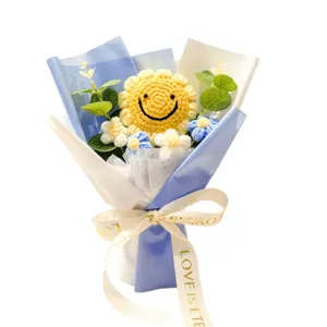 Handmade crochet sunflower bouquet for graduation, mother's day, and teacher's gift.