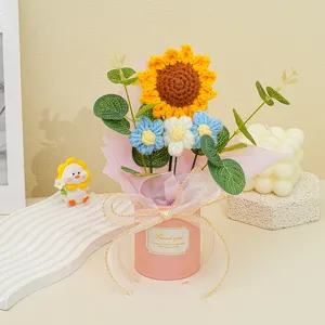 Handgemachte gehäkelte Sonnenblume Blumenstrauß Geschenk für Lehrer Feiertag Dekoration