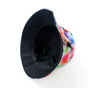 Fashion digital print bucket hat, outdoor casual sun protection reversible basin hat for adults.