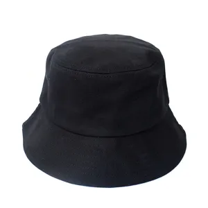 Classic black cotton bucket hat for summer sun protection with a minimalist design