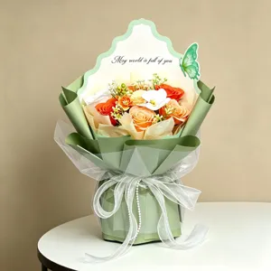 Kunstmatige zeep roos bloemenboeket cadeautje voor Valentijnsdag romantische decoratie bloemen