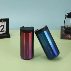 Edelstahl Vakuum isolierter Reise Kaffeebecher, tragbarer auslaufsicherer Becher für Autos.