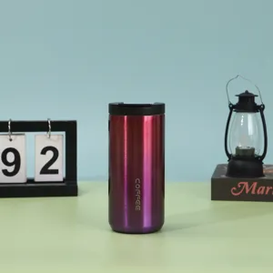 Edelstahl Vakuum isolierter Kaffebecher mit Farbverlauf für Outdoor Reisen tragbar.