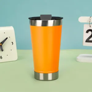 Portable 20oz stainless steel insulated coffee tumbler with lid for outdoor and travel use.