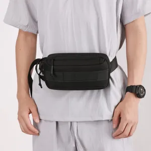Marsupio tattico uomo nero borsa da petto funzionale sportiva casual moda viaggio