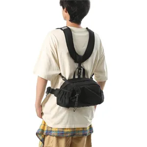 Rückansicht der schwarzen Unisex-Multifunktionstasche für Outdoor und Sport