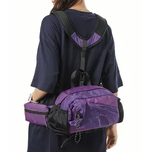 Vielseitige violette Outdoor-Hüfttasche und Rucksack für Wandern und Radfahren im Freien