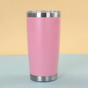20oz stainless steel insulated travel mug pink tumbler double wall vacuum cup with lid