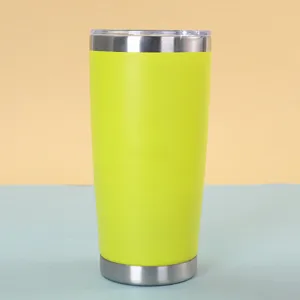 20oz Stainless Steel Insulated Tumbler Double Wall Vacuum Travel Mug with Clear Lid