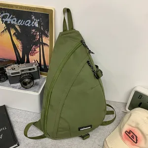 Unisex Retro Oxford-Stoff Brusttasche Einfarbig Crossbody Tasche Streetwear Mode Schultertasche Für Tägliche Reisen Kleine Quadratische Messenger Bag