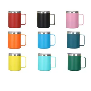 Tazza da Caffè Isolata in Acciaio Inossidabile Con Manico E Coperchio Tazza Termica Sottovuoto per Ufficio Casa Viaggio