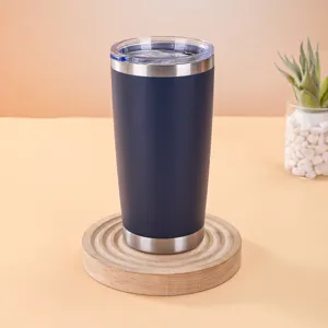 20oz stainless steel insulated tumbler double wall travel coffee mug with lid for outdoor use.