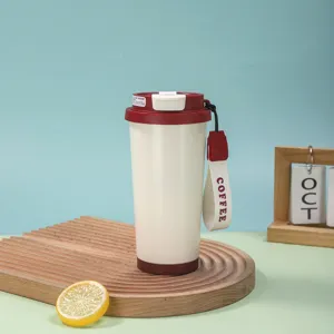Gobelet à café en acier inoxydable avec sangle, tasse de voyage isolée détail