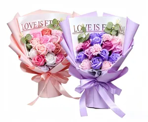 Bouquet di rose di sapone artificiale regalo di San Valentino decorazione floreale romantica