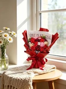 Bouquet di rose in sapone artificiale regalo San Valentino decorazione floreale romantica