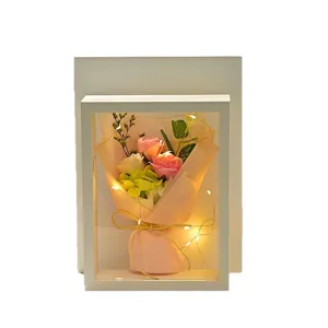 Marco de fotos LED ramo de rosas luz nocturna, regalo de decoracion hogar romantico.