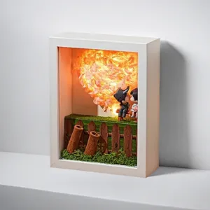 Preserved flower heart night light with Bluetooth speaker and LED gift frame ornament