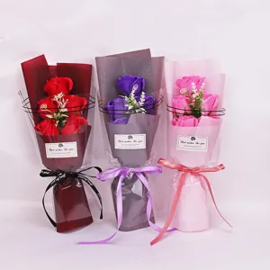 Artificial rose soap flower bouquet for Valentine's Day gift, mother's day gift.