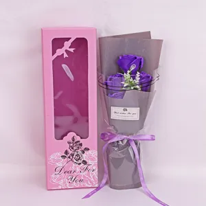 Artificial rose soap flower gift box bouquet, perfect Valentine Day gift and home decor.