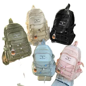 Minimalist large-capacity school backpacks in five colors for students and couples