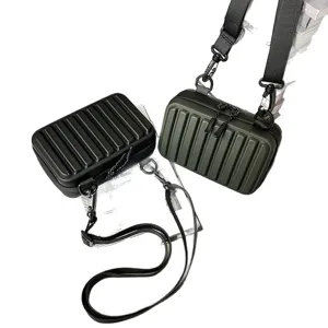 Bolso bandolera rígido unisex estilo mini maleta para viaje y maquillaje moda