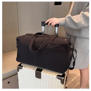Borsa da viaggio nera di grande capacità casual per sport palestra weekend duffel bag