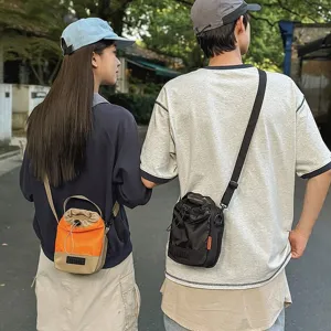 Borsa a secchiello a tracolla leggera per uomo e donna in stile casual da esterno