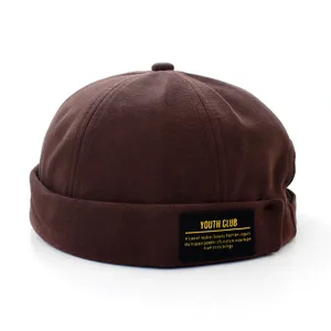 Braune Docker Cap stylische Mütze minimalistisch Miki Hat lässige Outdoor Streetwear Herren Damen