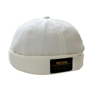 Unisex Baumwolle Miki Hat Vintage Rollmütze Docker Cap mit Stoff-Patch für Damen Herren